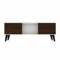Designed To Furnish Doyers Mid-Century Modern TV Stand in White & Nut Brown 19.84 x 53.15 x 14.17 in. DE2616323